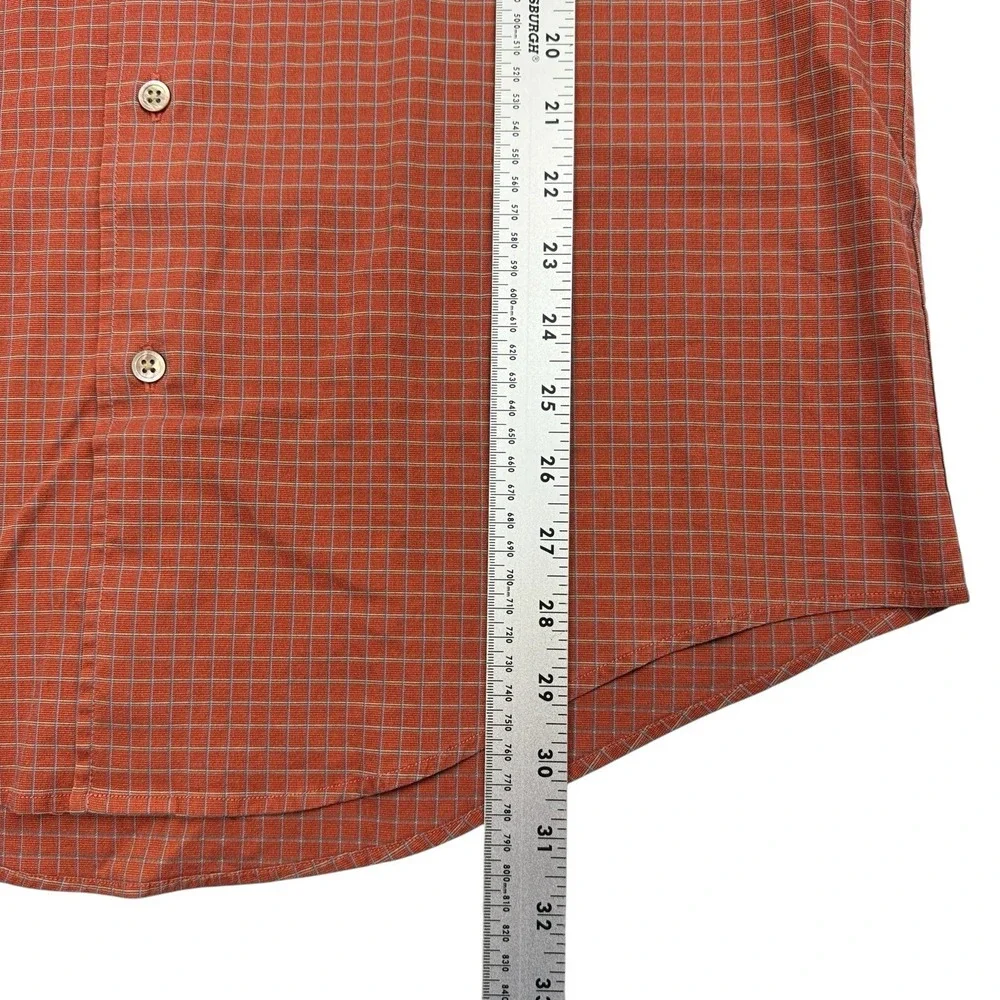 BANANA REPUBLIC Men's Large Stretch Classic Button Down Shirt Rust Red‎ Casual